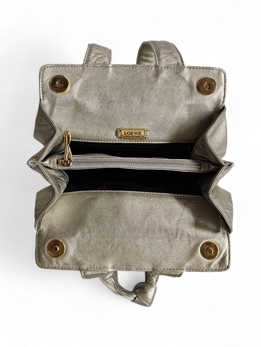 Loewe Nappa Lambskin Leather Knotted Tote Bag In Light Gold - Picture 11 of 15